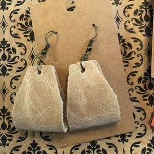 Leather goodness stirrup earrings